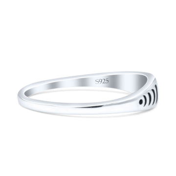 Vintage Moon Phases On Dainty Lunar Engraved Artisan Style Oxidized Fashion Band Thumb Ring